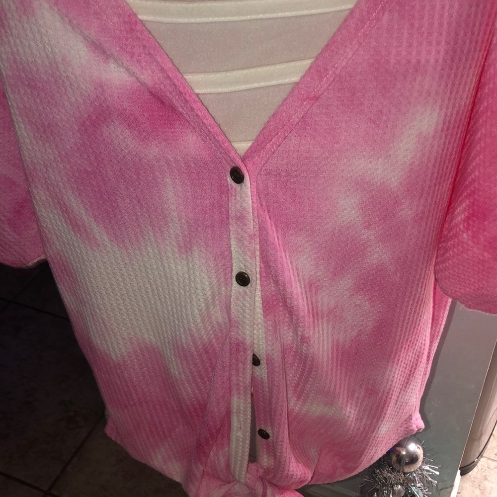 Thermal Button Down Blouse - Medium Size - image 2